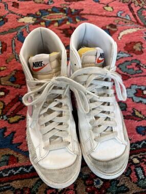 Nike Blazer Mid ‘77 Sneakers Girls 5.5 in Pink/White Leather Shoes Basketball
